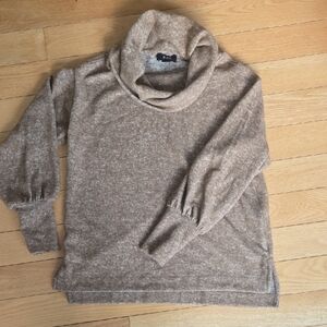 Anthropologie Women's Brown Cowl Neck Sweater - Heathered Brown